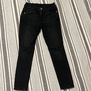 Girls Art Class black denim jeggings with holes size 8